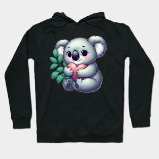 Koala Holding A Heart Hoodie